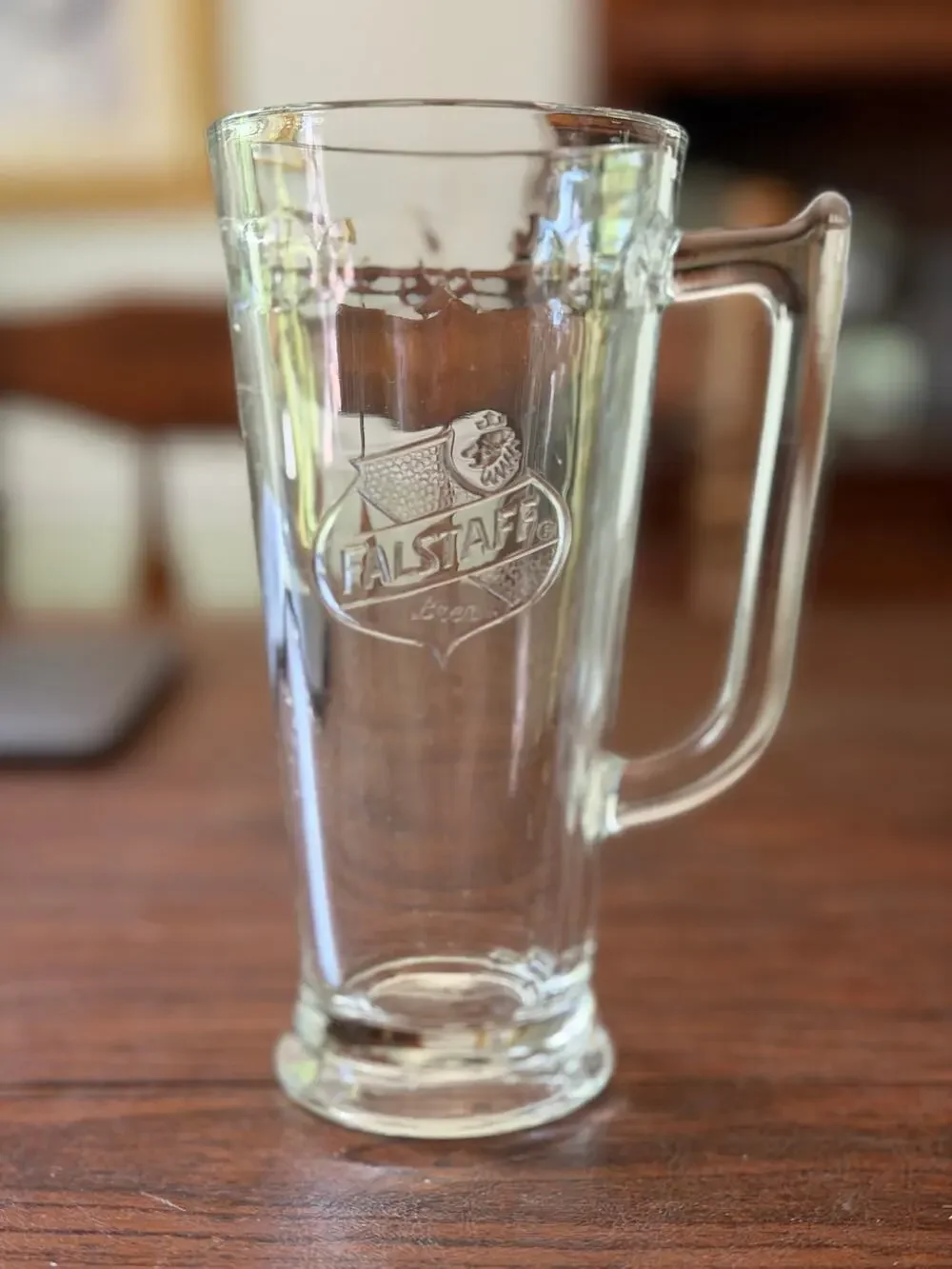 Vintage 1960's Falstaff Beer Mug Clear Glass 12 oz 7